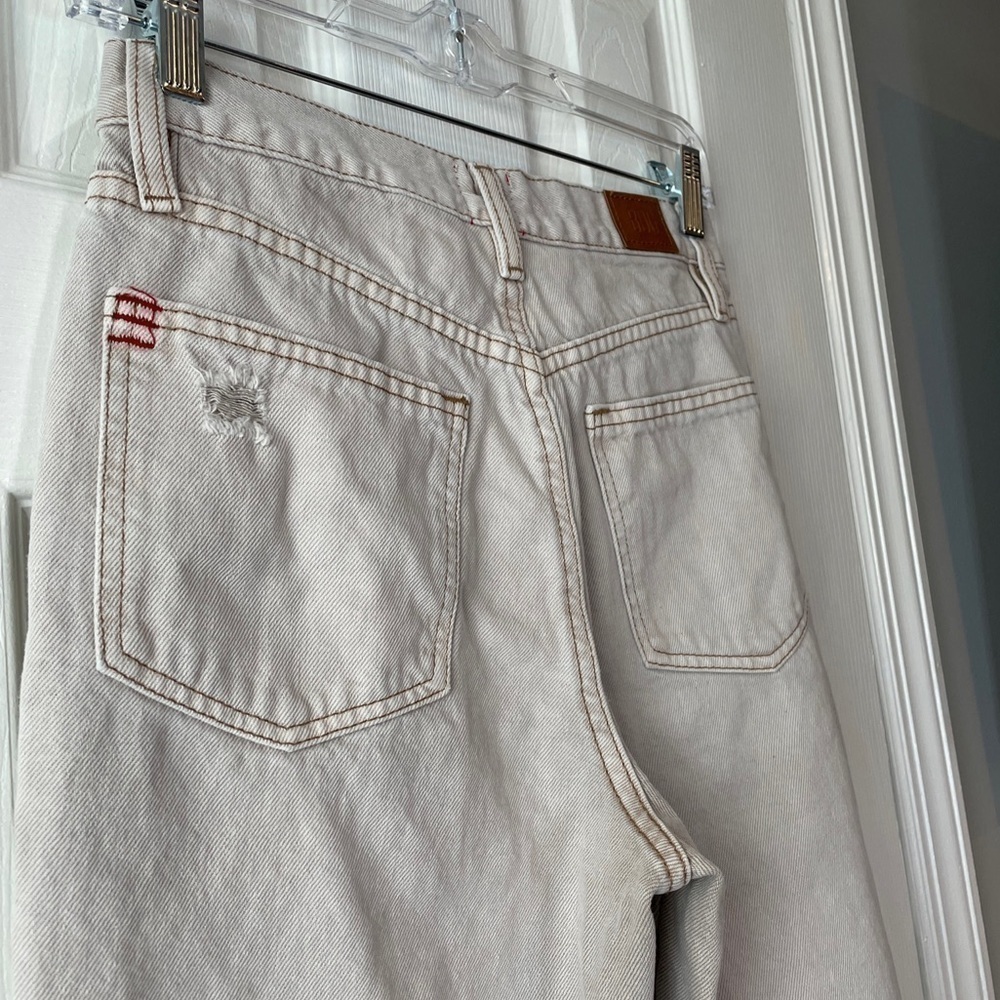 BDG Urban Outfitters Beige Distressed High Rise Slim Straight Jeans 26 - Picture 10 of 16